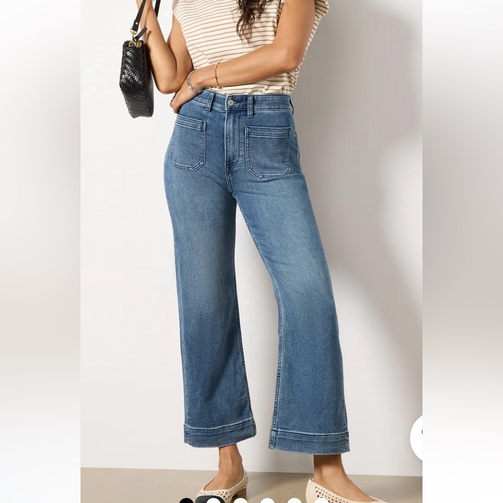 Women's Stretch Terry Patch Pocket Cropped Pant Jeans